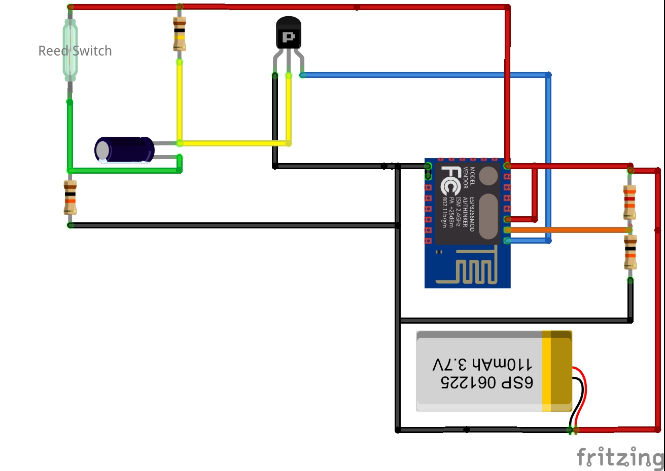 ESP8266 Mailbox Circuit Fritzing