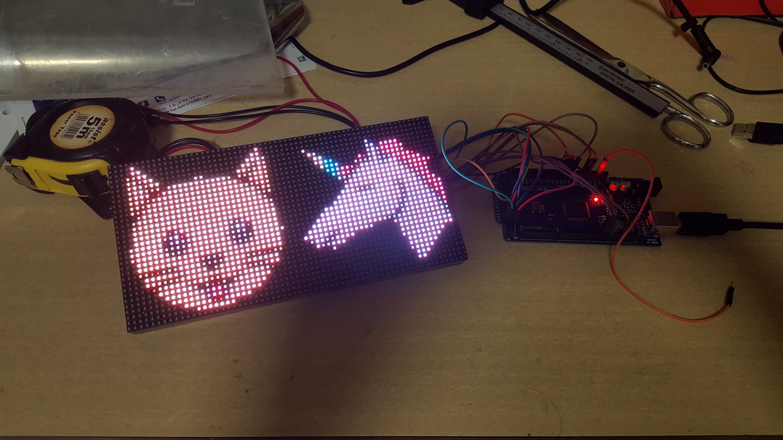 RGB matrix panel cat unicorn